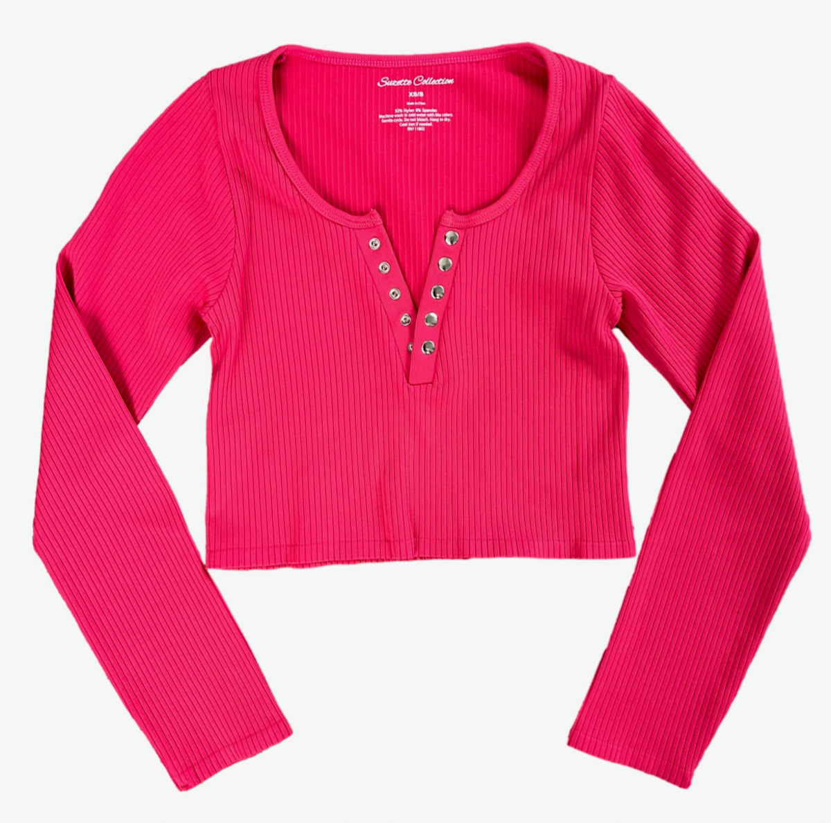 Ribbed Long Sleeve Henley JR