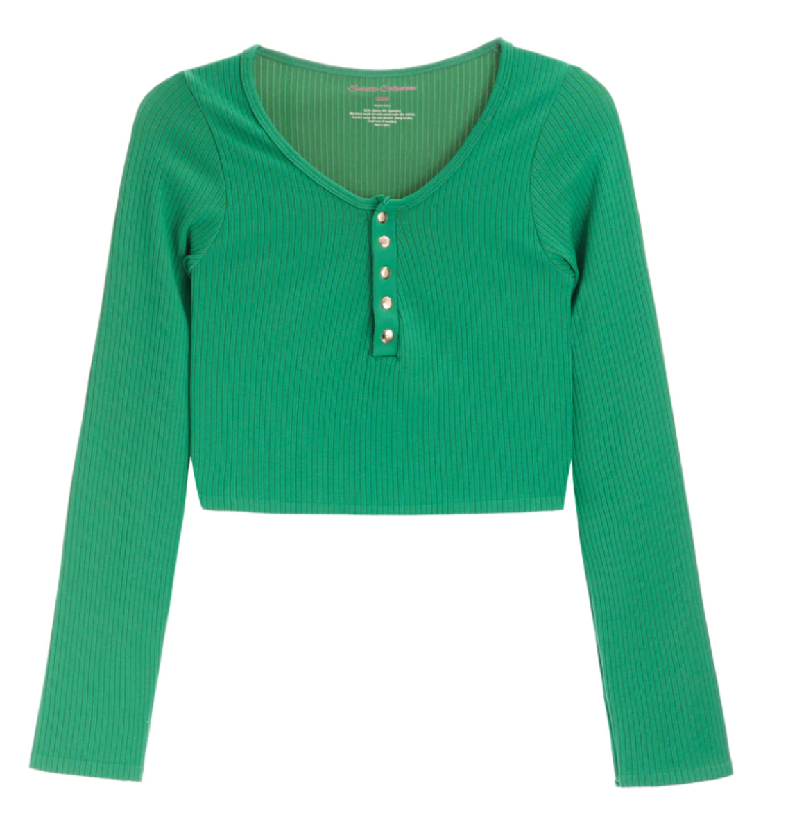 Ribbed Long Sleeve Henley JR
