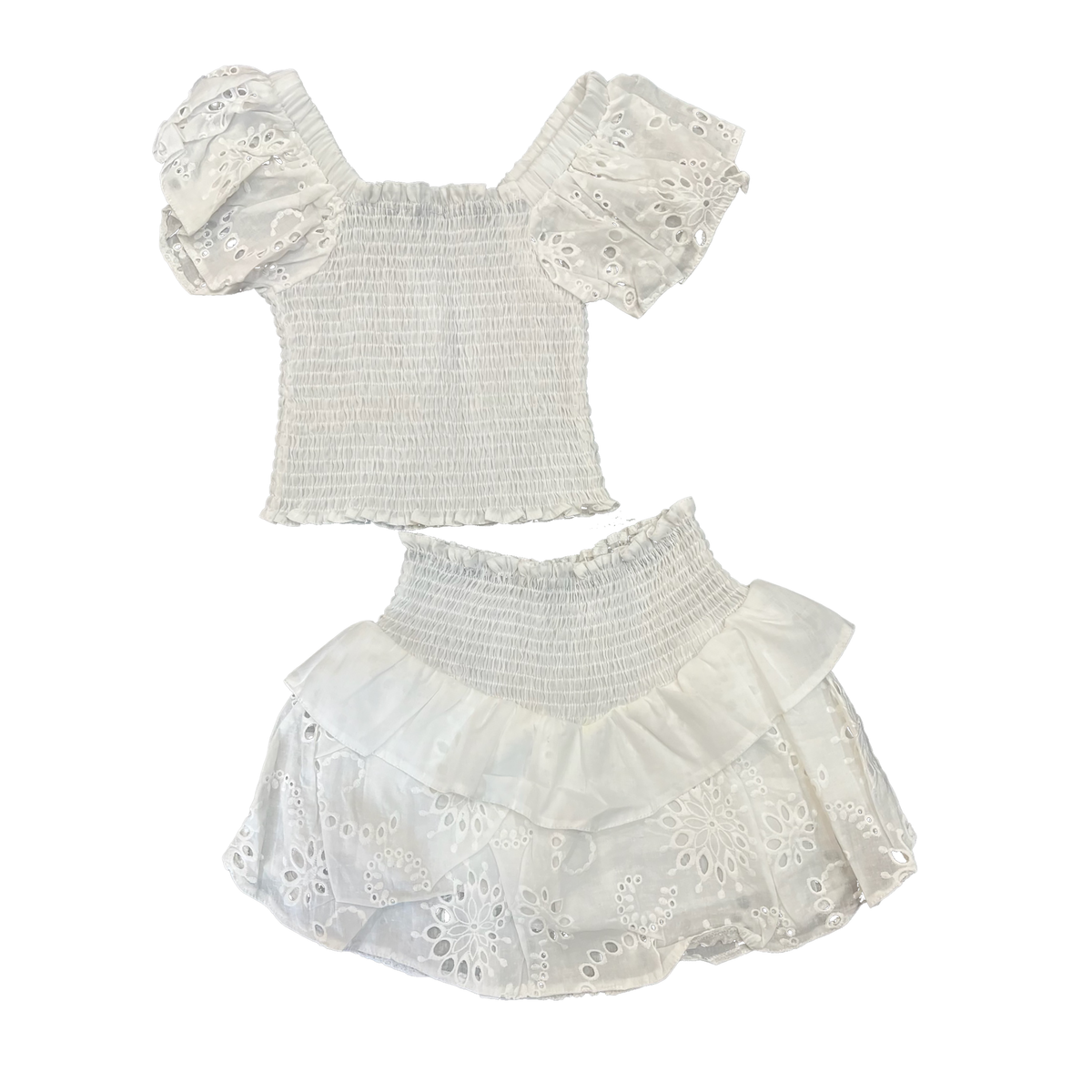 Eyelet Skirt Set