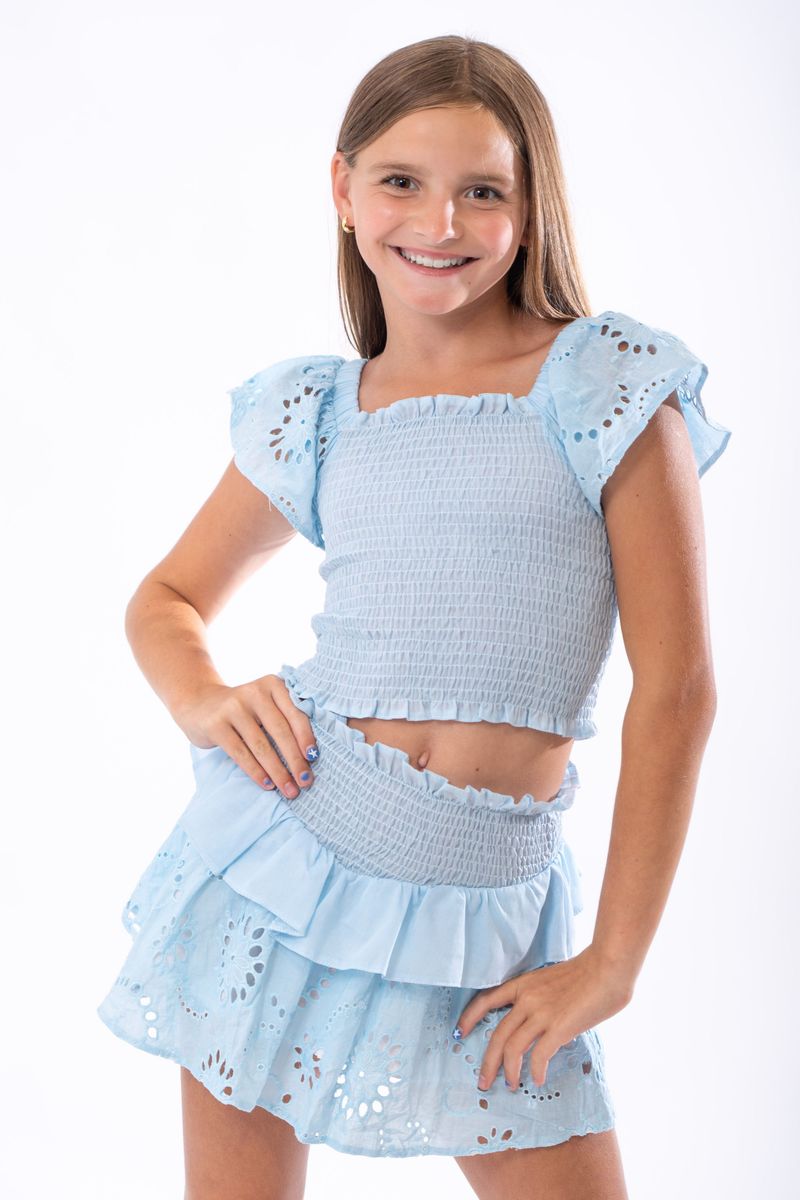 Eyelet Skirt Set