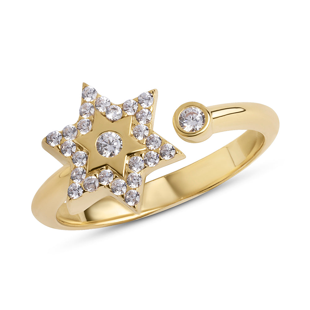Silver Full Star of David ring