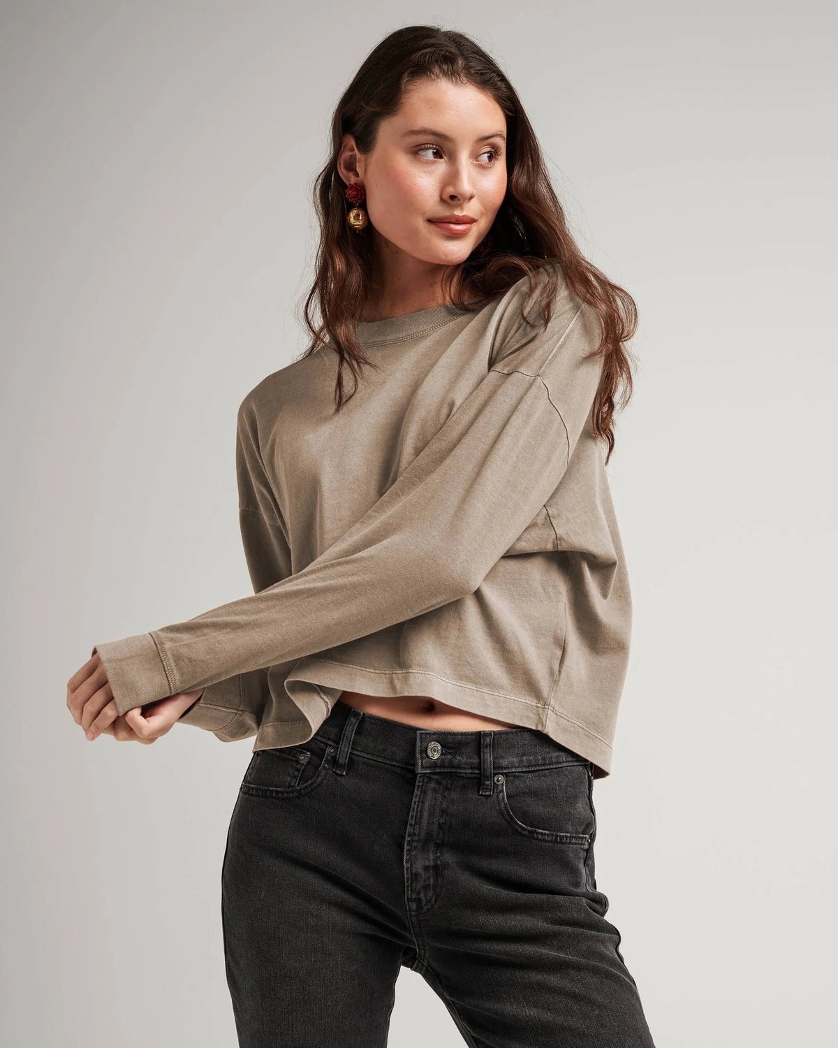 The Relaxed Crop Long Sleeve Tee