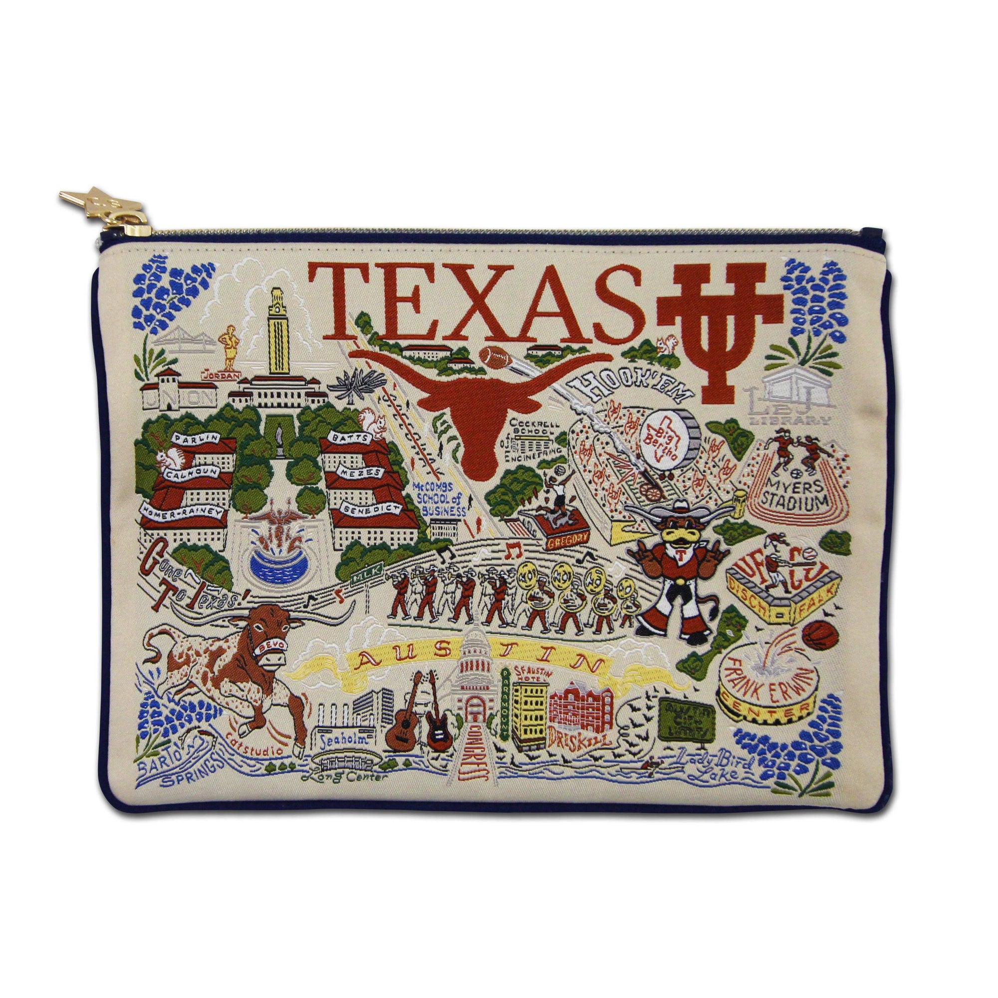 Texas, University of Collegiate Zip Pouch (set of 2) - Larger Size!