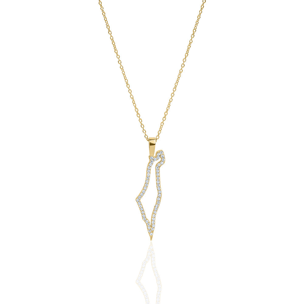 Holo map of israel necklace