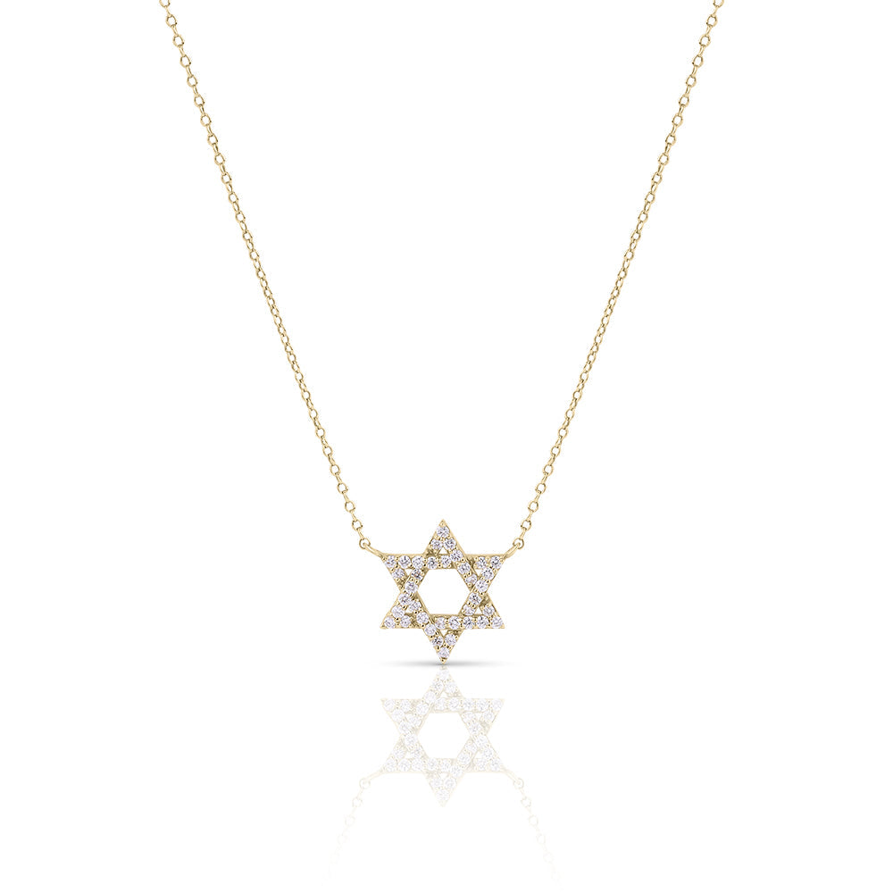 14k gold Large Classic Star of David necklace