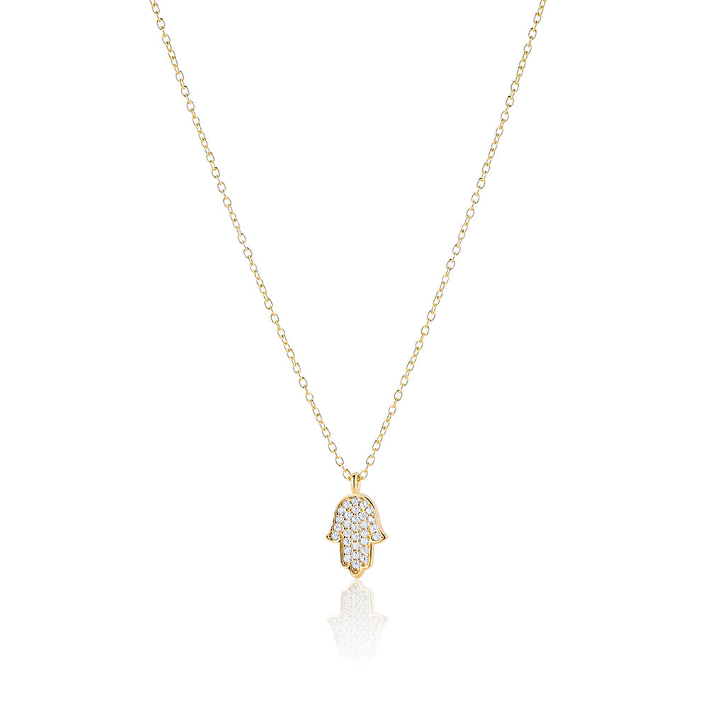 14k gold classic Hamsa necklace