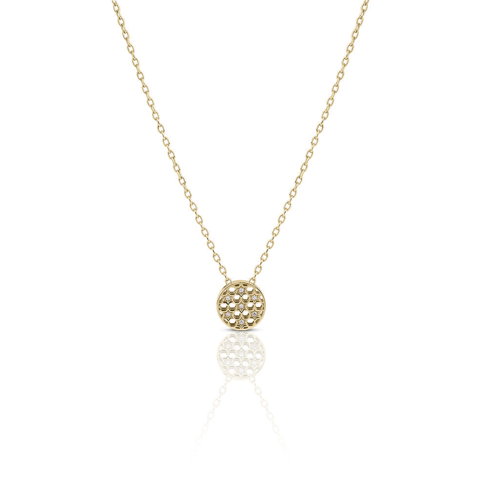 Small Honeycomb circle necklace