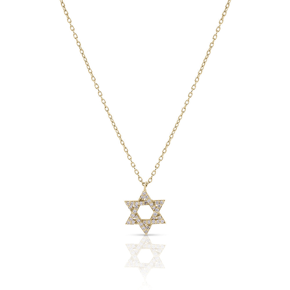 14k gold Large Classic Star of David necklace