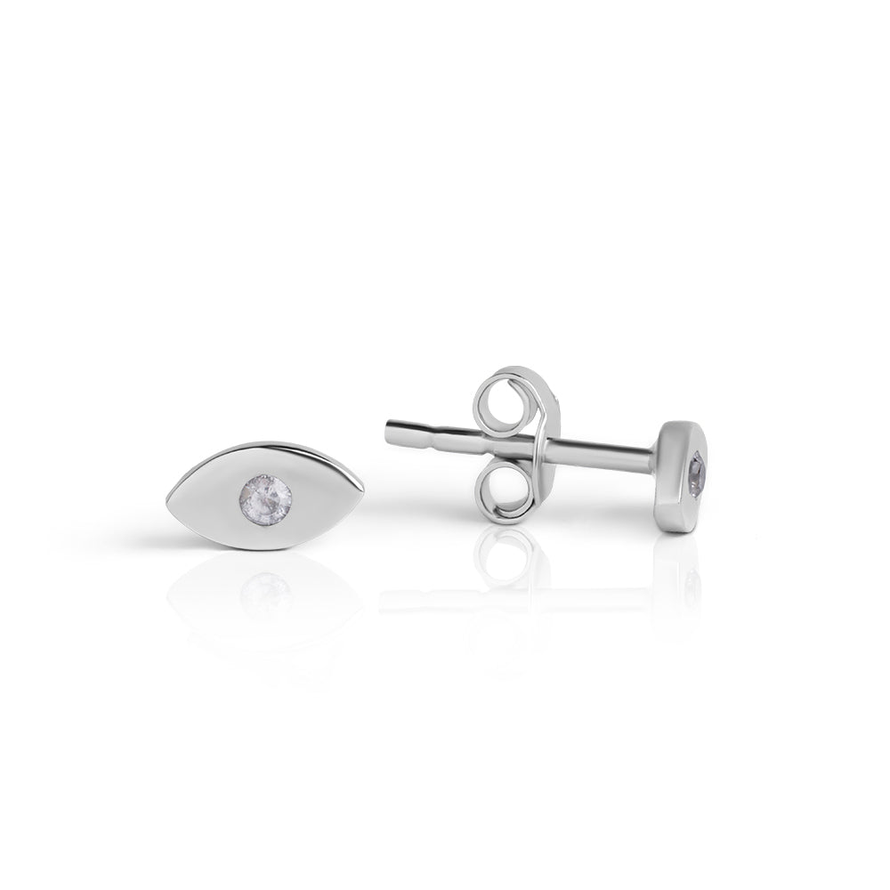 14k gold Mystic Gold With Single Diamond Eye Earring