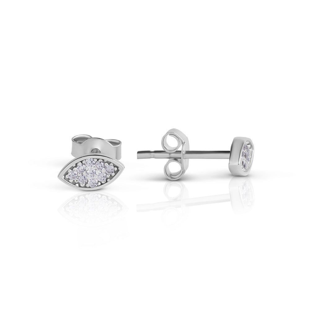 14k gold Mystic Gold, Full Dimond Eye Earring