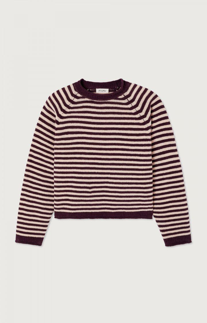 RAYURES AUBERGINE ET ROSE PALE