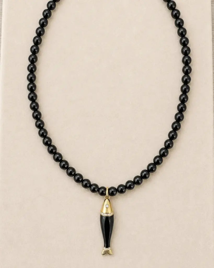Black Drish Fish Necklace