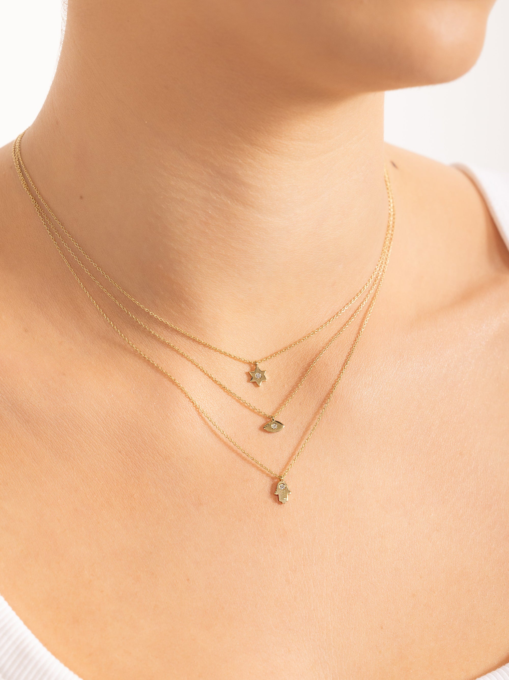 14k gold  Mystic Single Diamond Star of David
