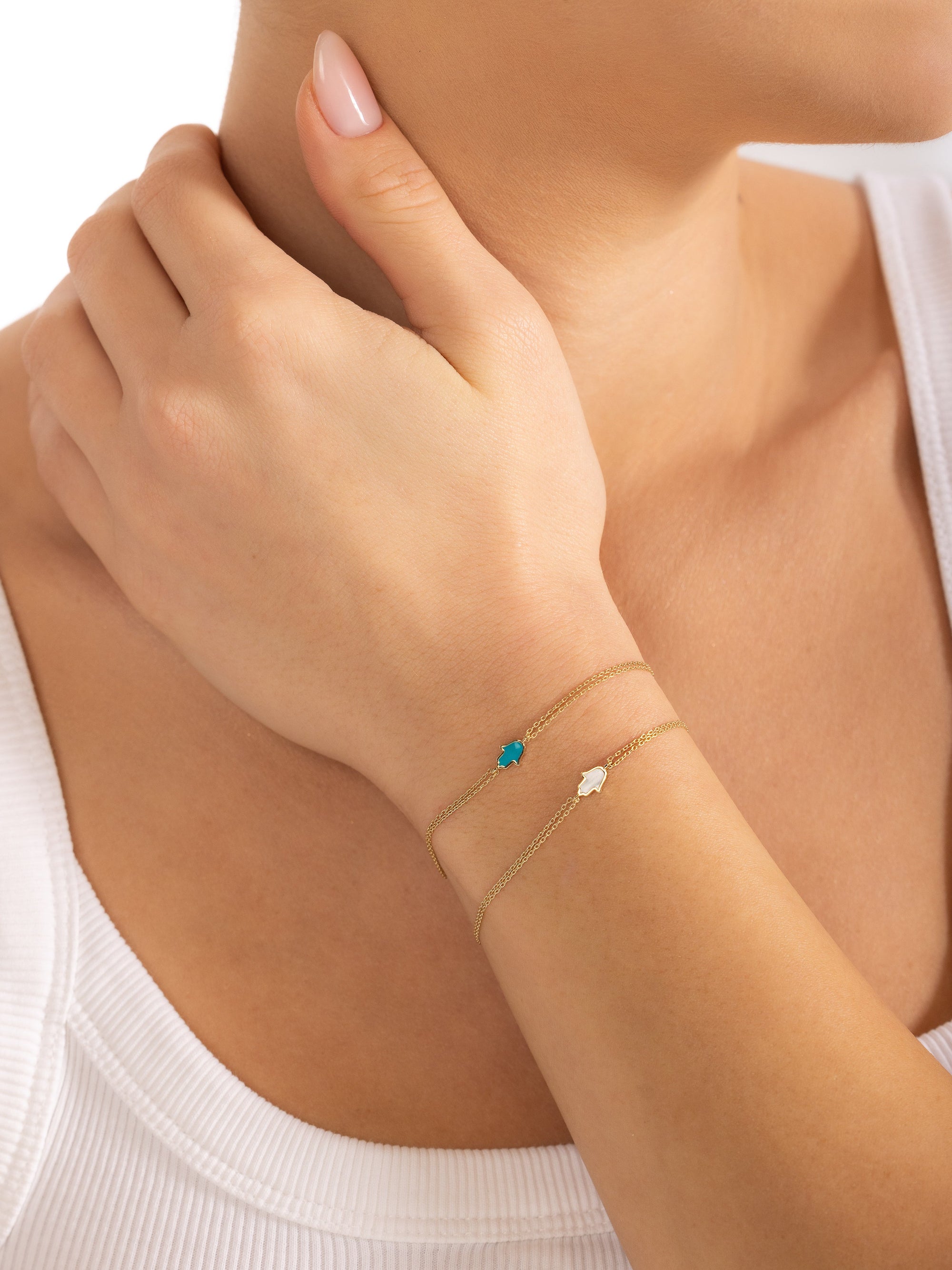 Mystic Gold Hamsa Enamel Bracelet