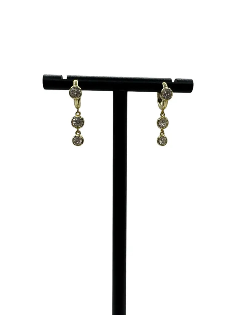 Double Stone Twinkle Drop Huggie