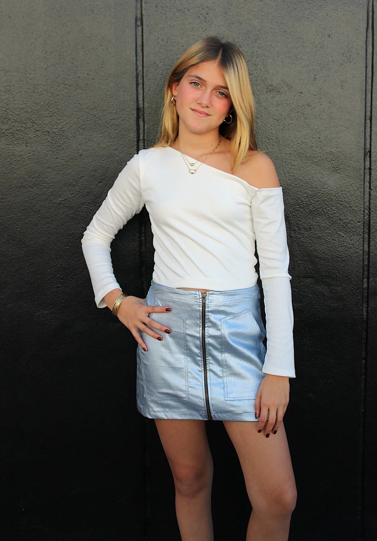 One Shoulder Long Sleeve Top