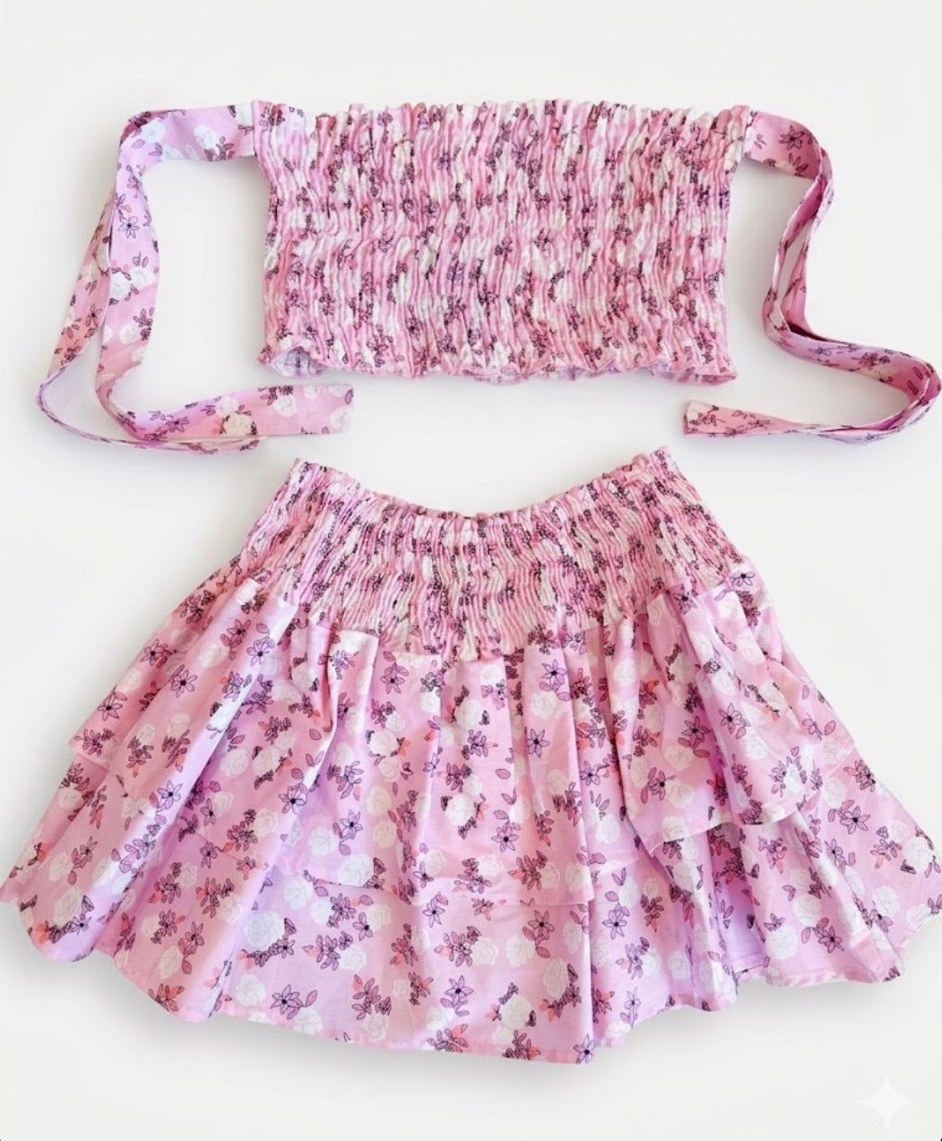 Mini Rose Skirt Set