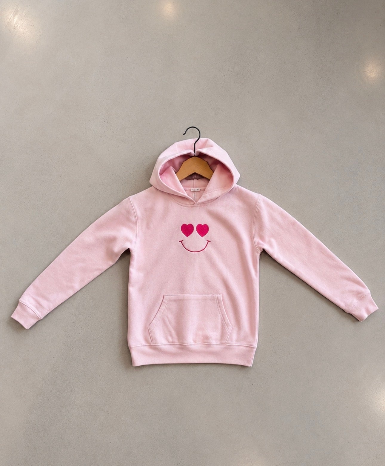 Heart Smiley fleece Hoodie Vintage Havana