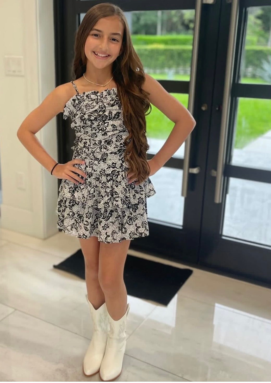 Floral Print Ruffle Dress