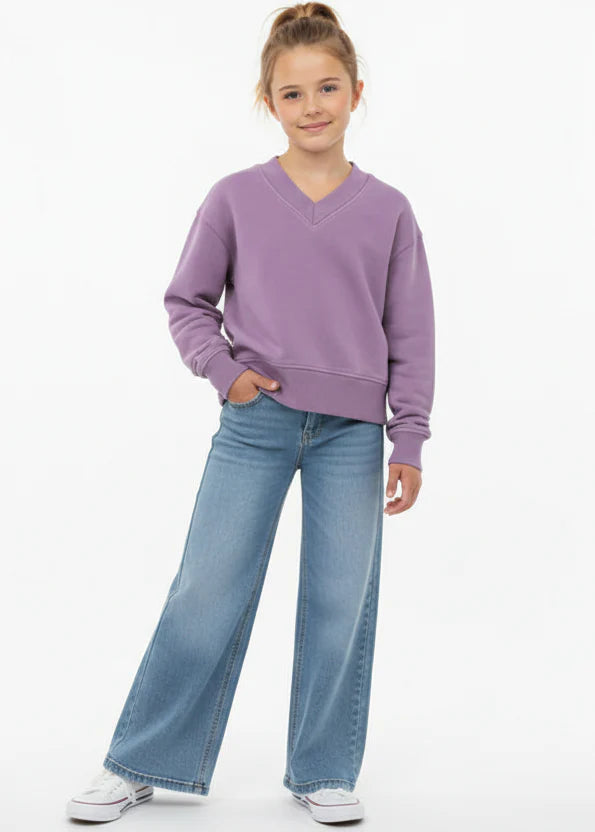 Girls'Love Daisy V Neck Sweatshirt