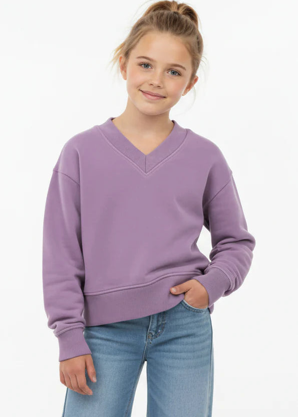 Girls'Love Daisy V Neck Sweatshirt