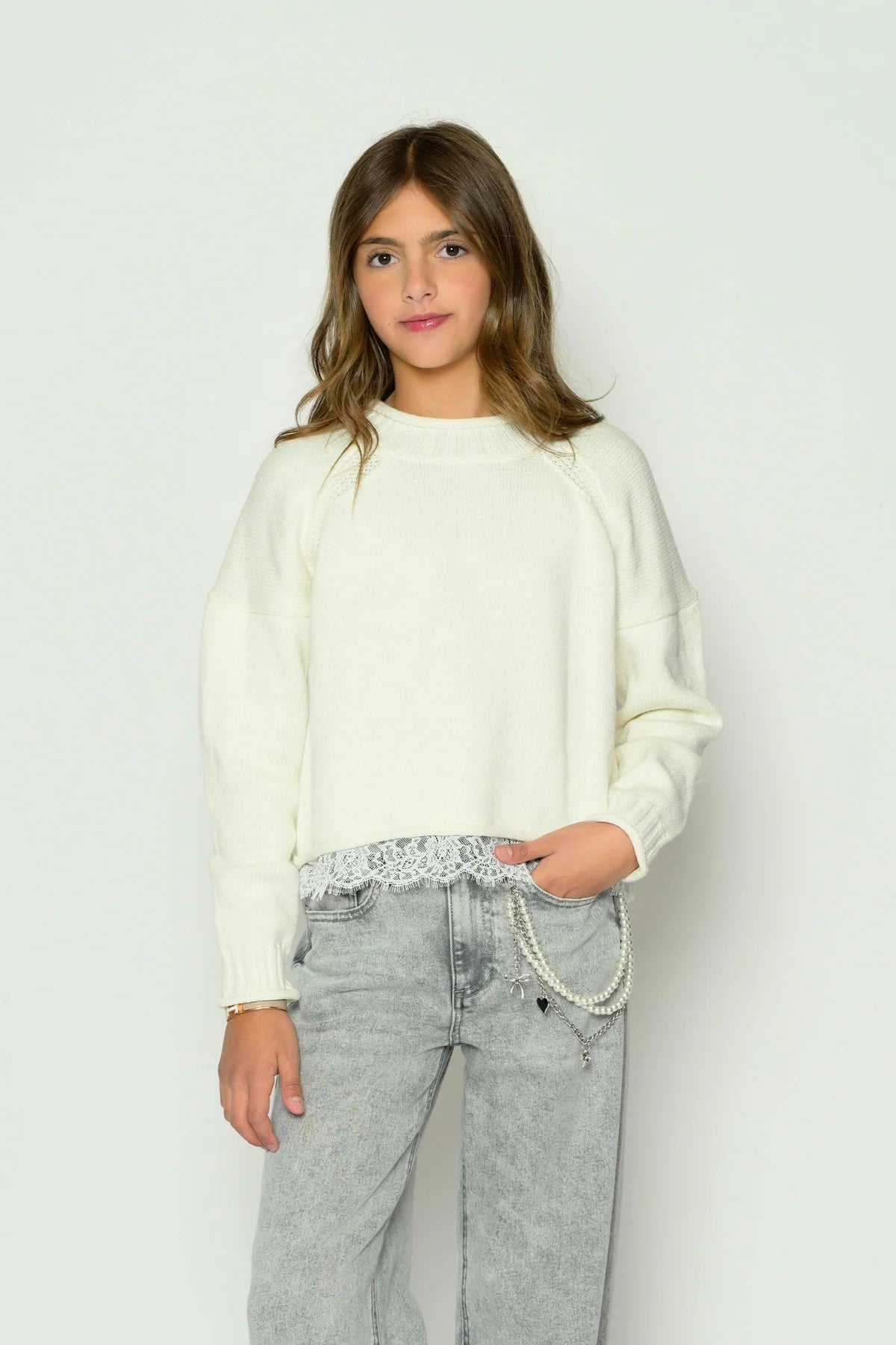 Reid Lace Trim Sweater