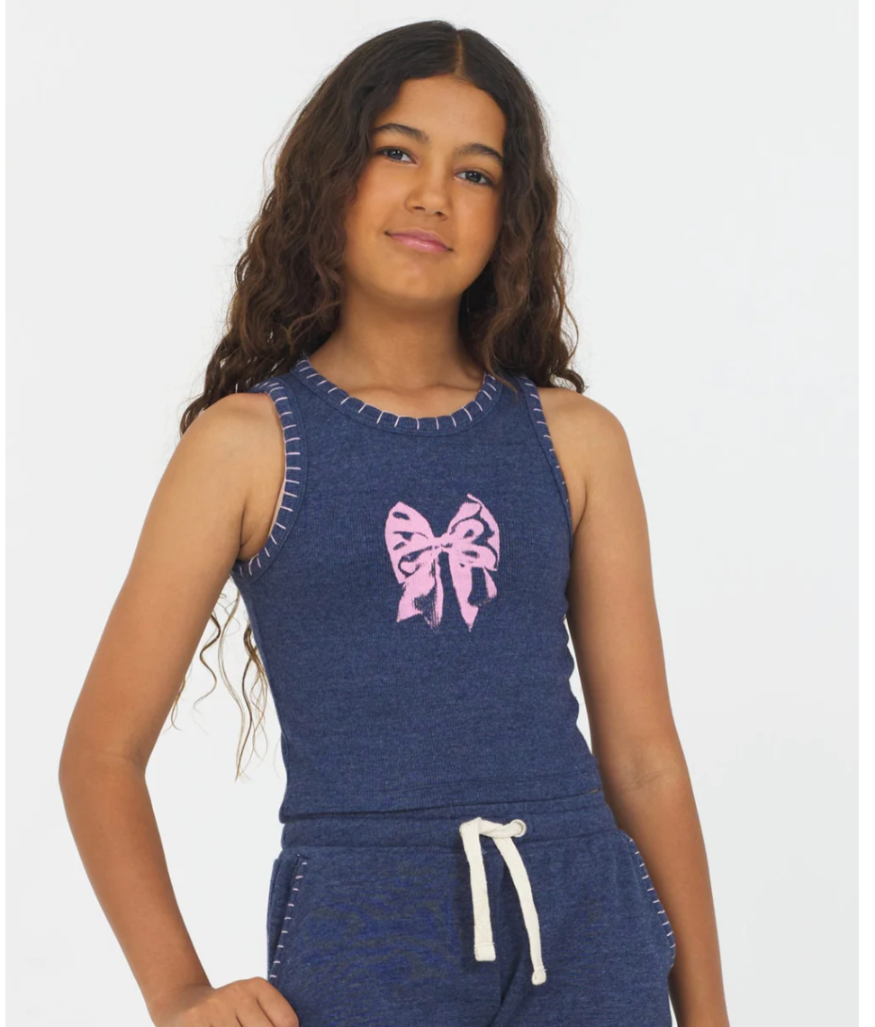 stitched bow tank top