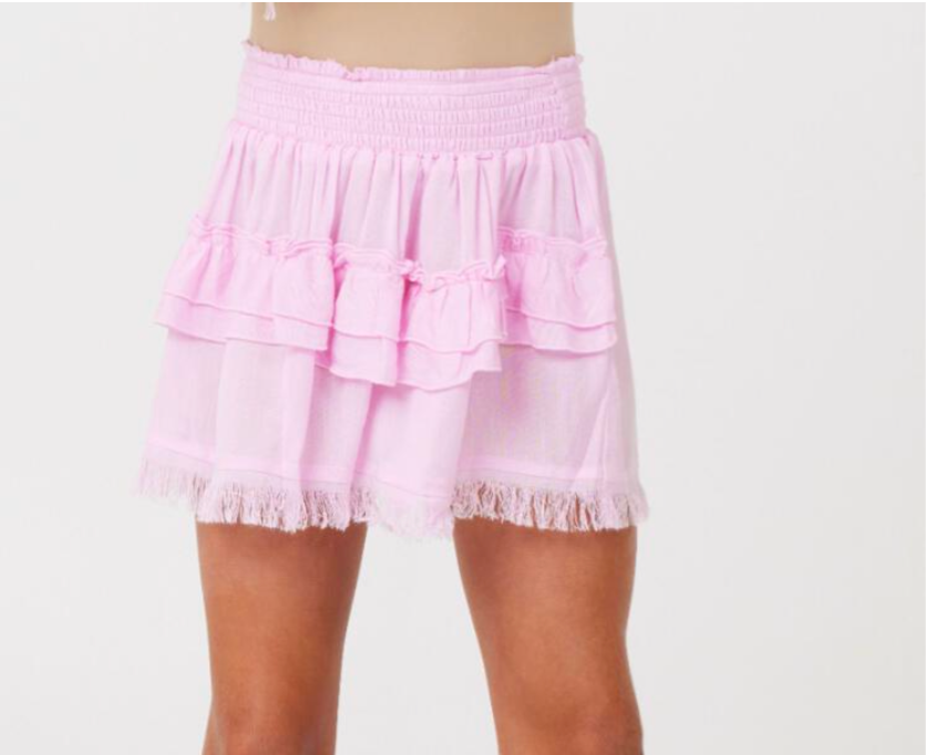 Layered Raw Edged Skirt