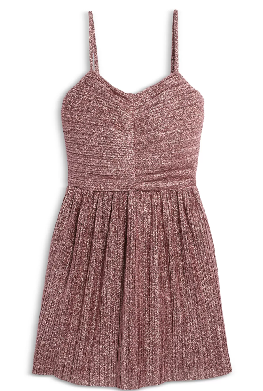 Sabrina Pleated Shimmer Dress