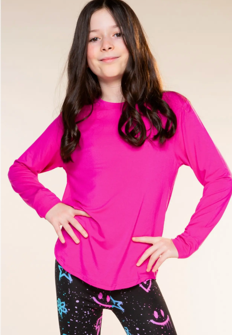 Long Sleeve Shirttail Top