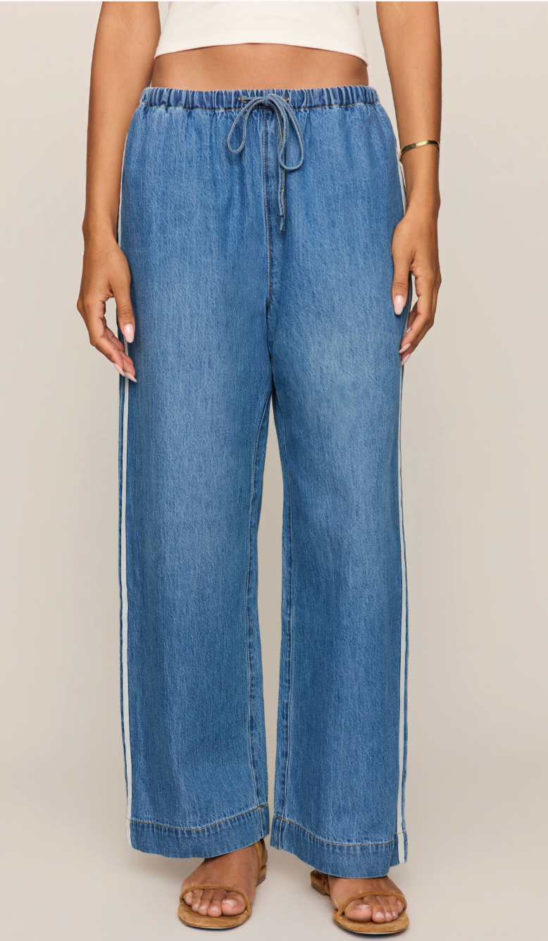 Sidelines Ankle Denim Track Pant
