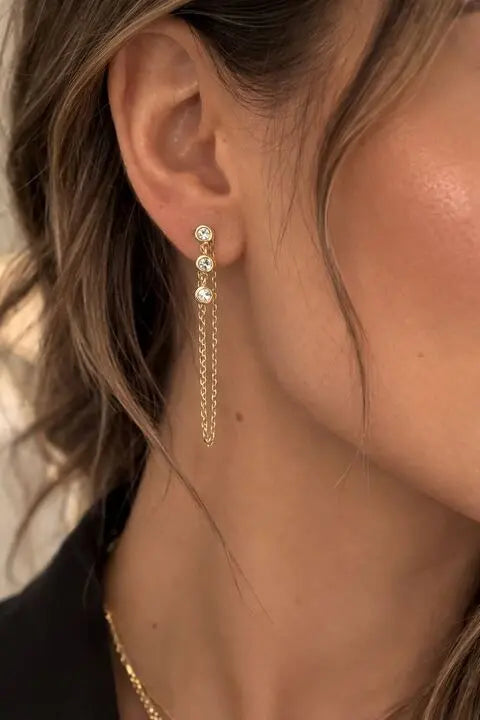 Triple Drop Chain Earrings