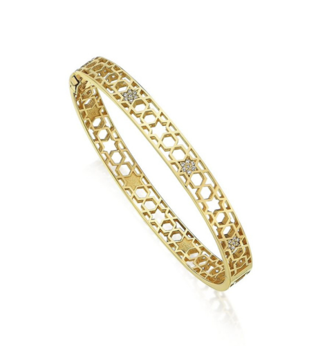 14k gold Honeycomb bangle