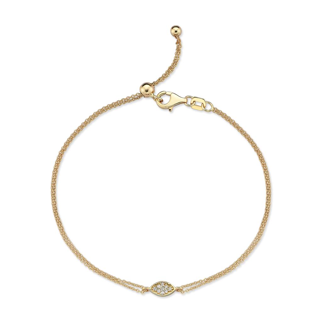 14k gold Mystic Gold, Full Diamond Eye Bracelet