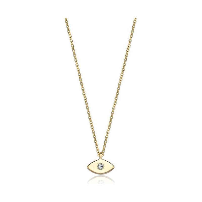 14k gold Mystic Gold &amp; Single Diamond Eye Necklace