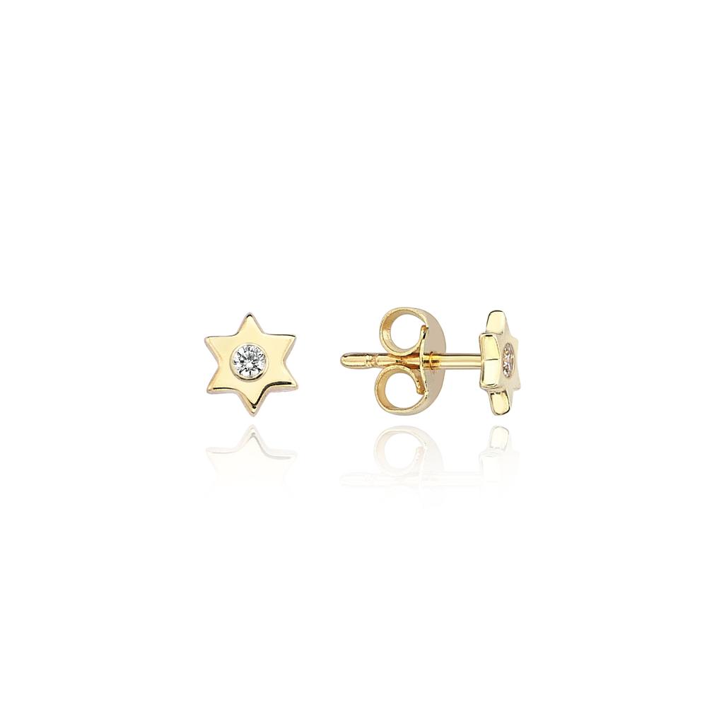 Silver Mystic single star studs