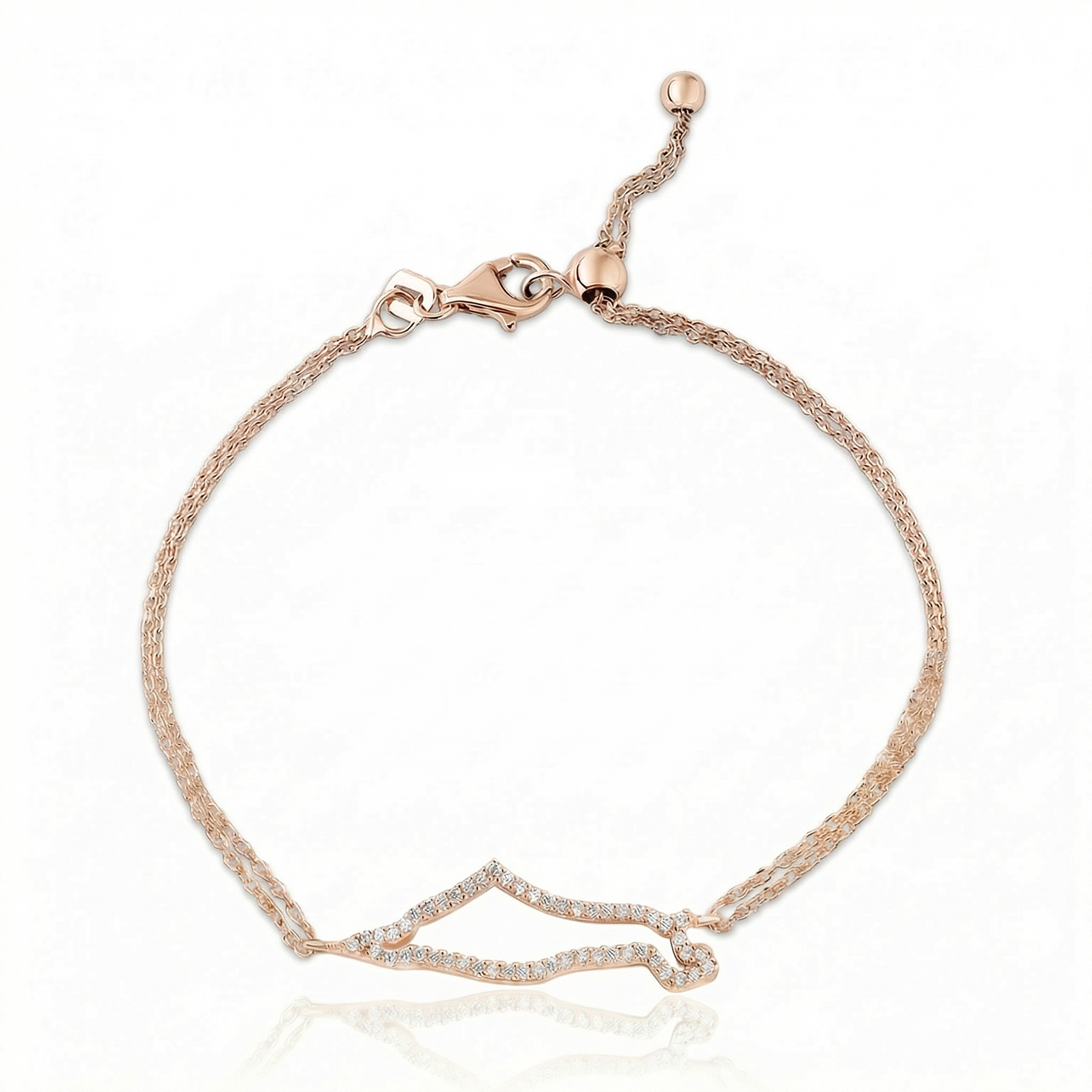 14k gold Hollo map of Israel bracelet