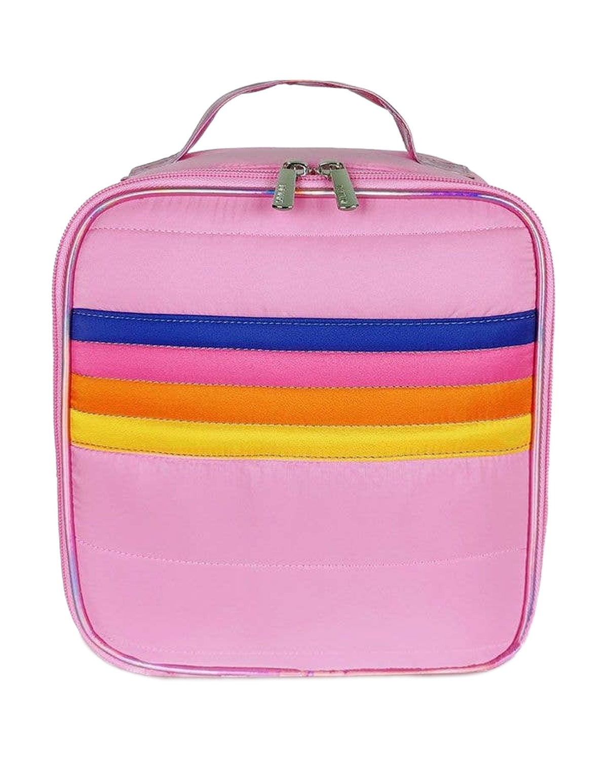 Pink Retro Stripe Puffer Lunch Box