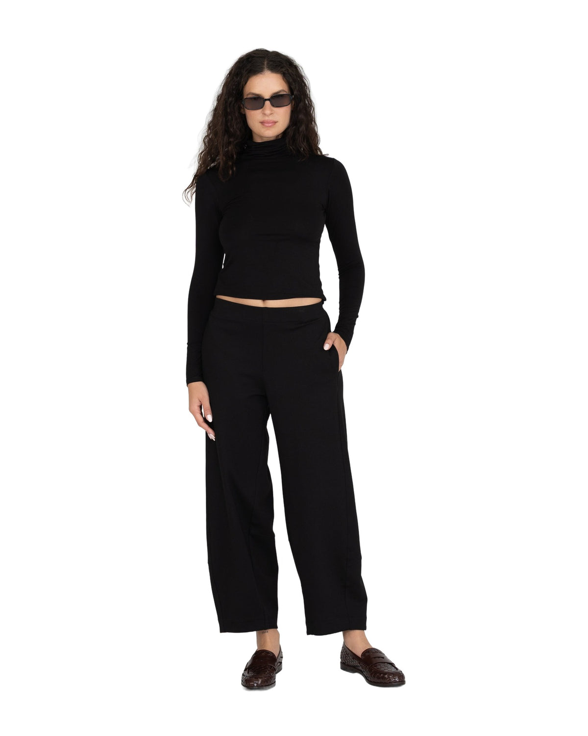 Ponte Knit Barrel Pant