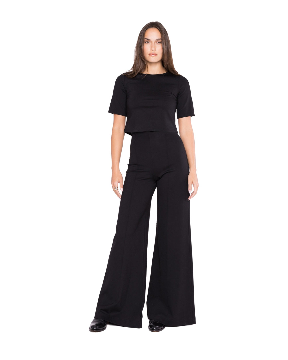 Ponte Knit Wide Leg Pants
