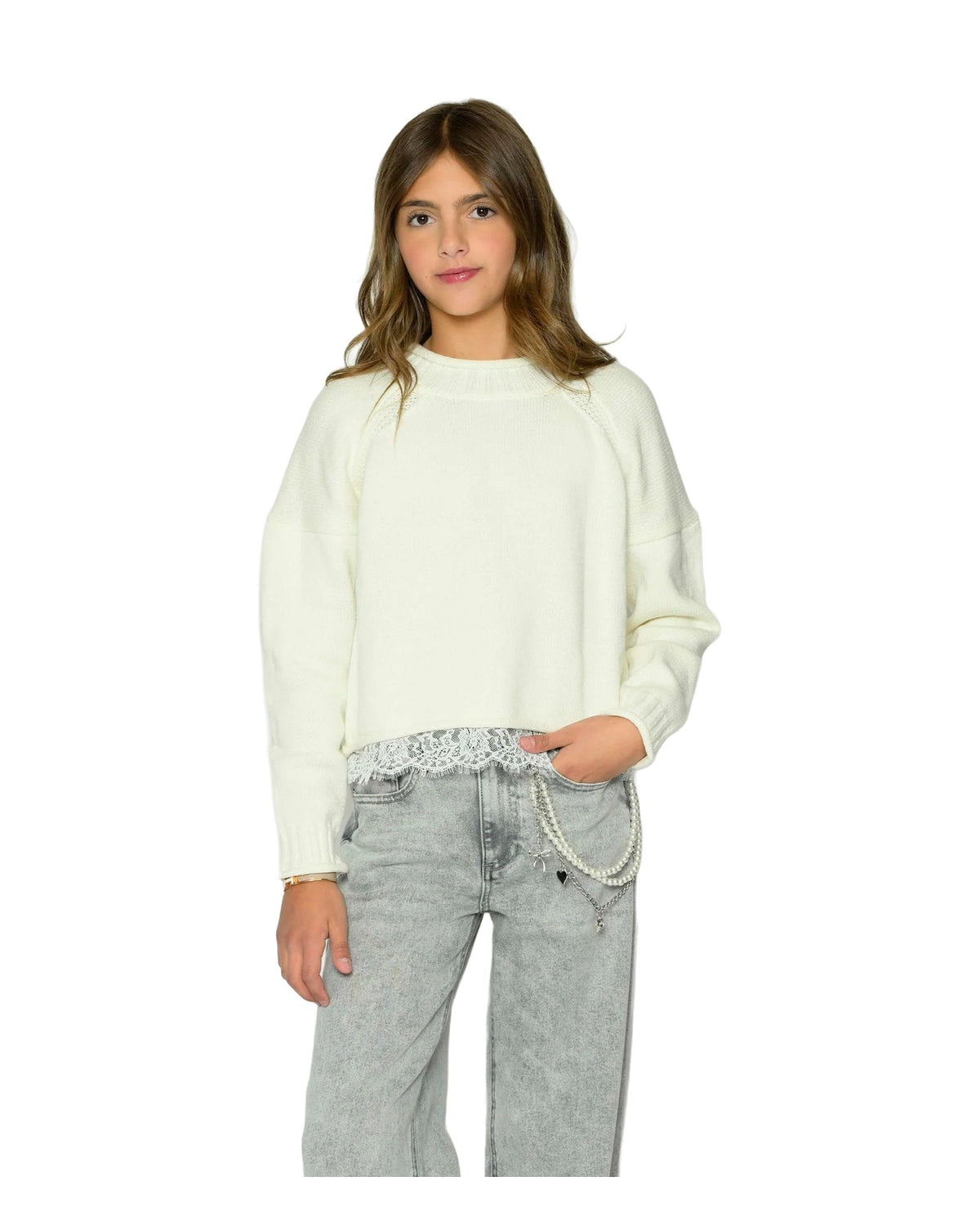 Reid Lace Trim Sweater