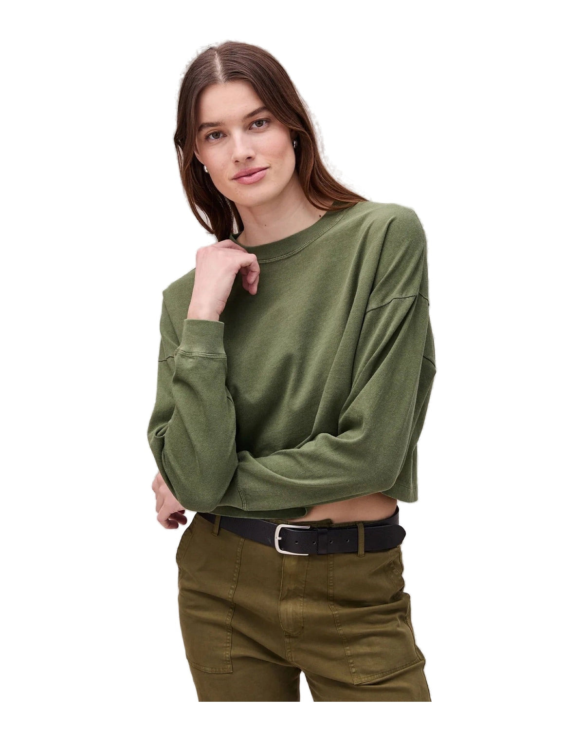 The Relaxed Crop Long Sleeve Tee