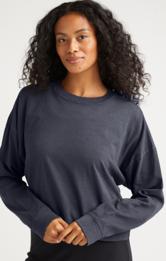 Relaxed Crop Long Sleeve Tee