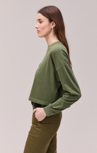 Relaxed Crop Long Sleeve Tee