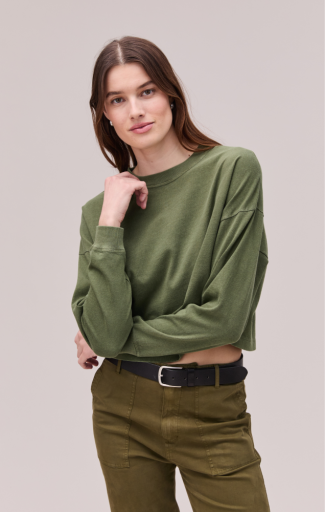 Relaxed Crop Long Sleeve Tee