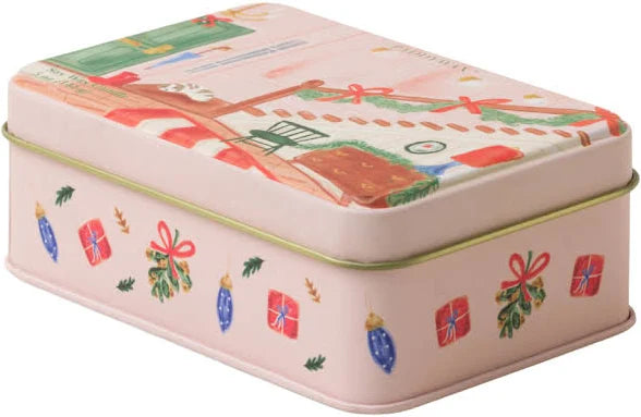 Christmas Tin Candle with Wassail Staircase Artwork
