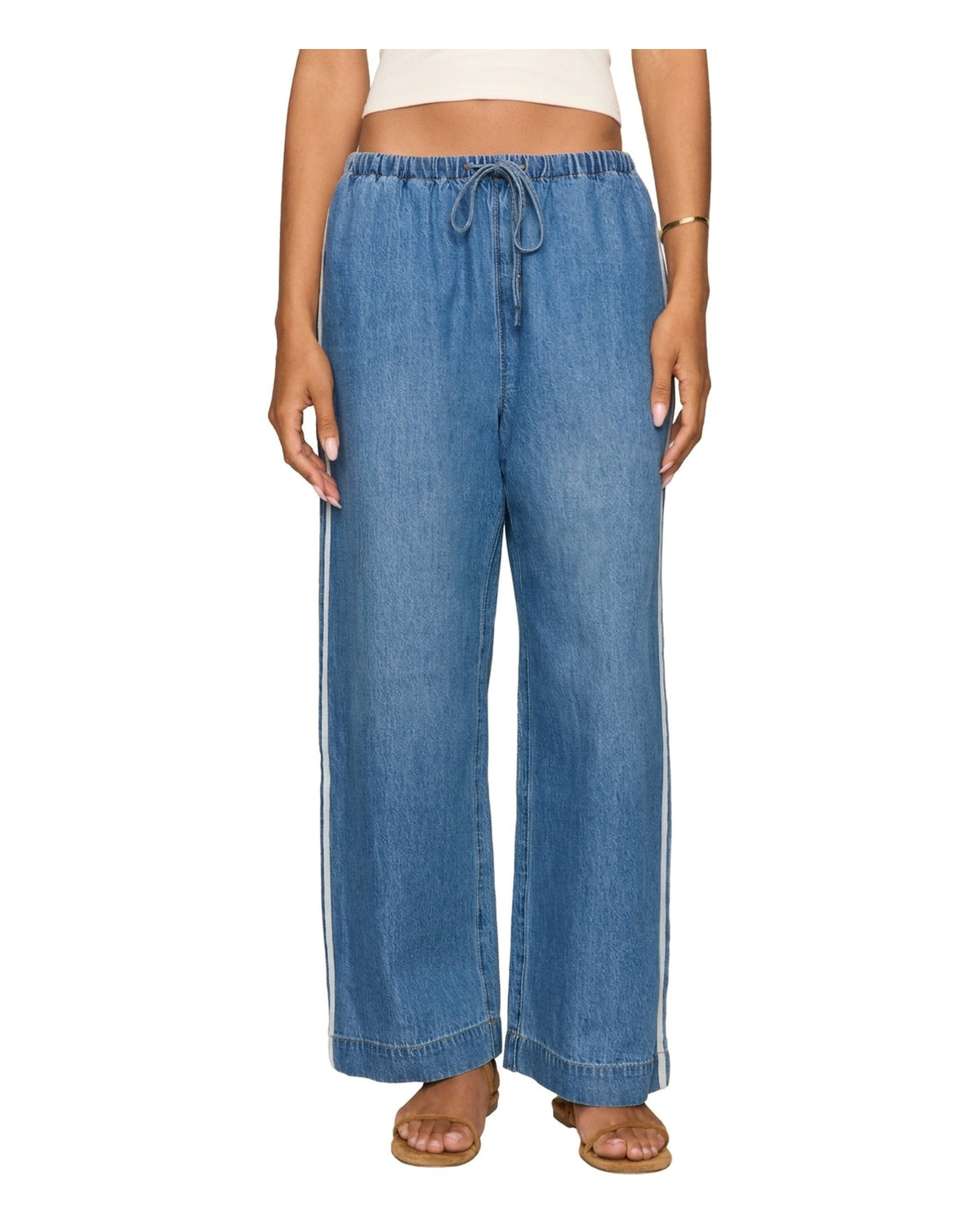 Sidelines Ankle Denim Track Pant
