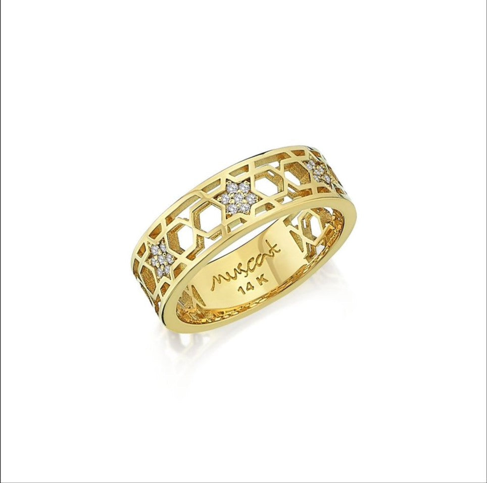 14k gold 3MD Honeycomb ring