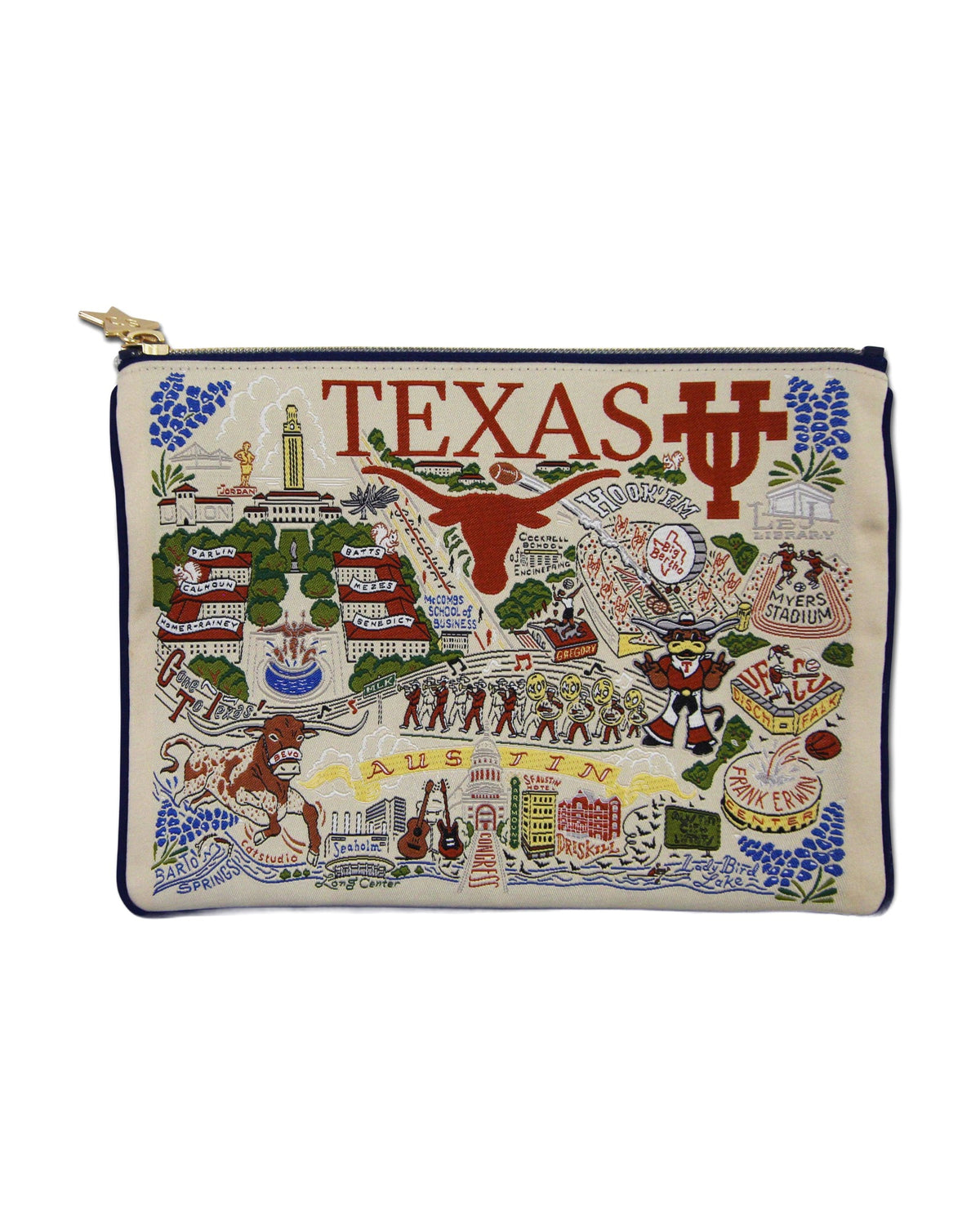 Texas, University of Collegiate Zip Pouch (set of 2) - Larger Size!